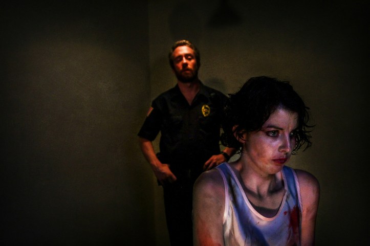 Patricia Lynn as Molly and Patrick T. Horn as Peter in Hunger &amp; Thirst Theatre's Strangers in the Night_photo by Philip Estrera_300dpi